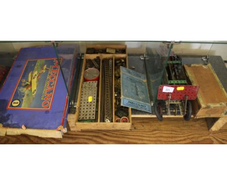 Meccano No. 1 Aeroplane Constructor Kit, and various other vintage Meccano