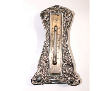 A silver mounted thermometer