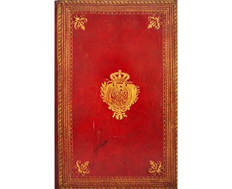 BINDINGS - for 'Stationery' use, the first with a thick paper opening & pink/gold damask silk e/ps. (with flaps),earlier 19th