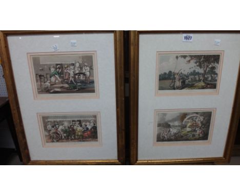 R. Ackermann (Publisher), Tom Raw: a set of twenty five engravings with hand colouring, framed as 16, each 13cm x 21cm.(16)