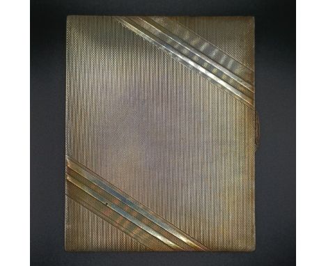 A George VI Art Deco silver cigarette case, James Carr, Aberdeen, Birmingham 1939, 5.6 ozt