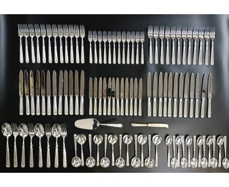 An extensive Continental silver canteen of cutlery for twenty four, comprising twenty four table forks, twenty four table kni