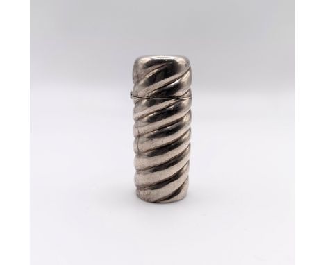 A silver scent bottle, of rope twist form, Birmingham 1889, 5 cm high