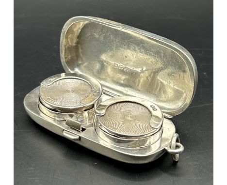 A silver double sovereign case, Chester 1900, 1.1 ozt (all in)light surface wear, marks slightly rubbed, some small pin dents