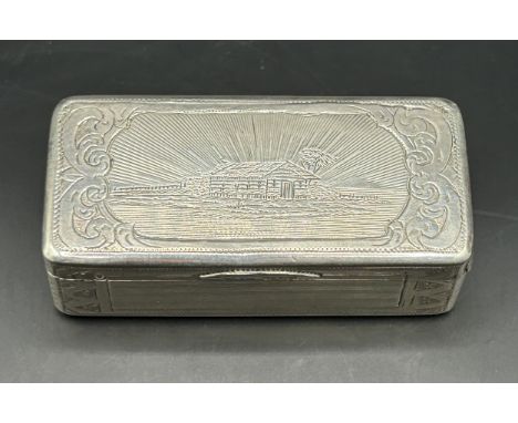 A Russian silver snuff box, with gilt decoration, 1881, 7.5 cm wide
