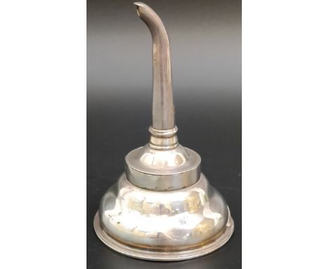 A George III silver wine funnel, crested, London 1787, 2.8 ozt, 13 cm high