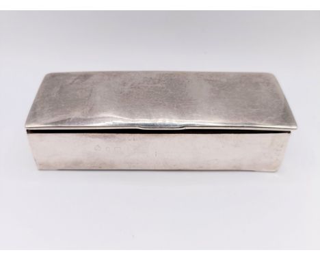 A silver four division stamp box, marks rubbed, 12 cm wide