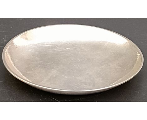 A Chinese dish, initialled, the base stamped Nanking Silver, 8.45 cm diameter