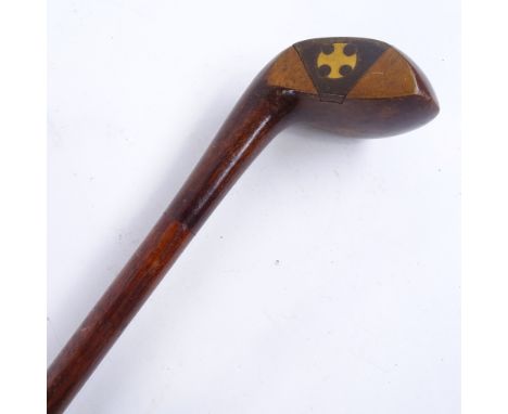 A 19th century "Sunday Stick" walking cane, with small golf club head, length 92cm.Good condition, wear in line with age. 