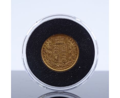 Queen Victoria 1862 Young Head gold sovereign, cased with Certificate of Authenticity.There are multiple small knocks to the 