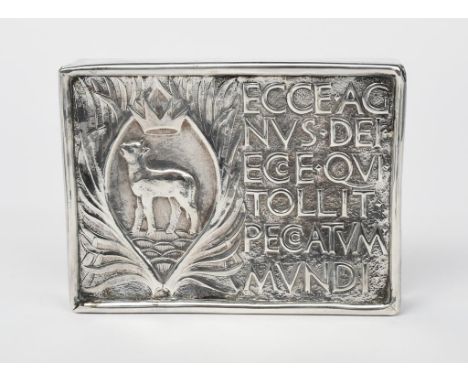 A collection of jewellery by Robert Catterson-Smith,  including a square enamelled brooch, a Celtic brooch, an Identity brace