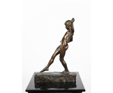 Sir William Goscombe John (1860-1952)A Boy at Play, patinated bronze,unsigned, 47.5cm. high ProvenanceHoward Bliss,Private co