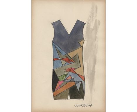 Artist: Giacomo Balla (Italian, 1871-1958). Title: "Progetto: Abbigliamento Futuristico". Medium: Watercolor and ink drawing 