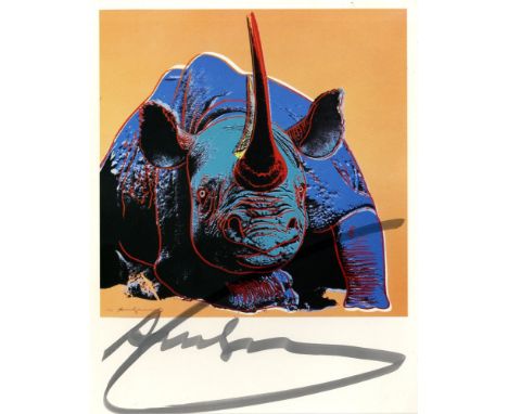 Artist: Andy Warhol (American, 1928 - 1987). Title: "Black Rhinoceros [offset lithograph]". Medium: Original color offset lit