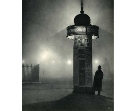 Artist: Brassai [gyula halasz] (Hungarian/French, 1899-1984). Title: "Une colonne Morris dans le brouillard". Medium: Origina