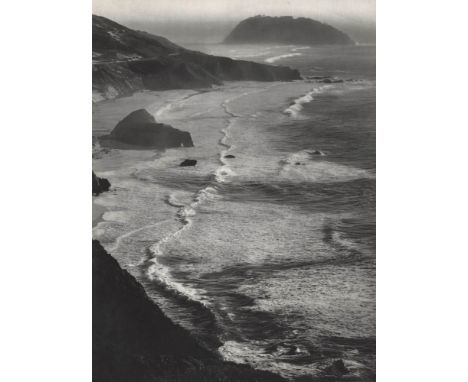 Artist: Ansel Adams (American, 1902-1984). Title: "Point Sur, Storm, Monterey Coast, California". Medium: Original photogravu