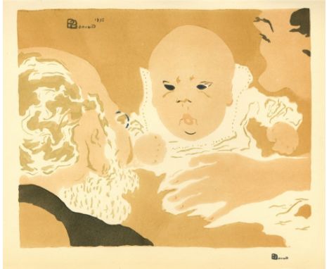 Artist: Pierre Bonnard (French, 1867 - 1947). Title: "Scene de famille [horizontal - 1892]". Medium: Original color lithograp