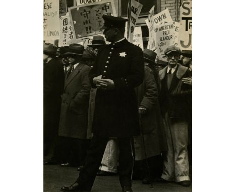Artist: Dorothea Lange (American, 1895 - 1965). Title: "General Strike, Policeman, San Francisco". Medium: Original vintage p