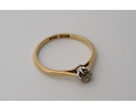 An 18ct Gold ring with Solitaire Diamond 