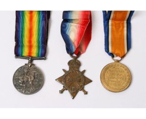 A group of three WW1 British defence medals marked for 35043 PTE A R HIATT.