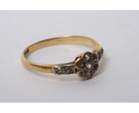 A 9ct gold diamond cluster ring