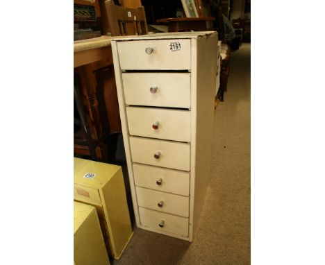 A 7 drawer cabinet containing precision metal working tools, including Myford metal lathe tools, various lathe centres, micro