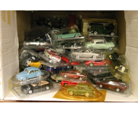 A box containing a collection of Solido Die Cast vehicles (approx 60) 