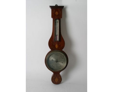 An Edwardian inlaid holosteric barometer.