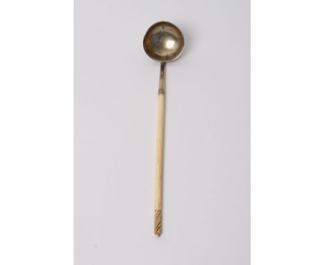 A silver and ivory handled toddy ladle