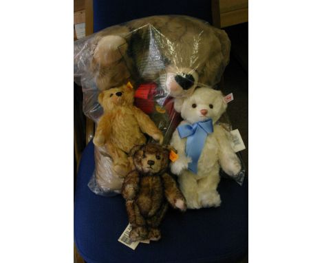 A Steiff 'Peace' bear from the Centenary Collection, a large Bobby Bear in caramel, a boxed George Royal Baby Bear Exclusive 