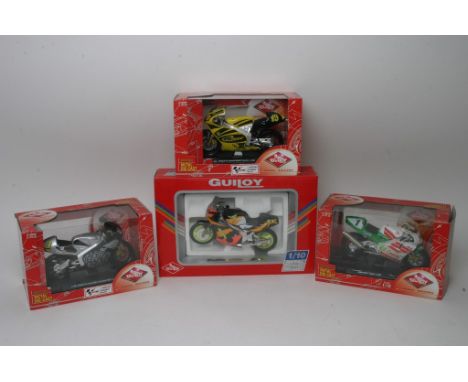 Four Simular boxed Guiloy metal die cast scale model 1/10 Motorbikes as new