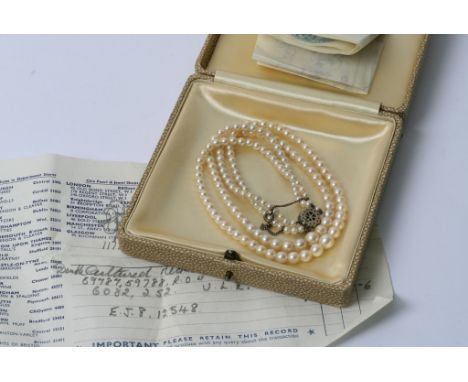 A Ciro double string pearl necklace with certificate of authenticity