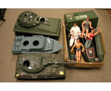 Action man figures, including accessories, vehicles and tanks  