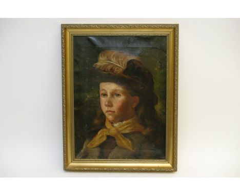A Victorian oil painting on canvas portrait of a young girl signed lower right by G A Ashdon size 33x45cm