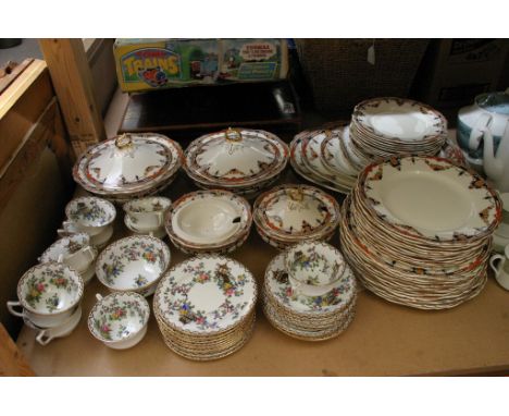 A Belmont ceramic dinner service including tureens and an Aynsley tea set 