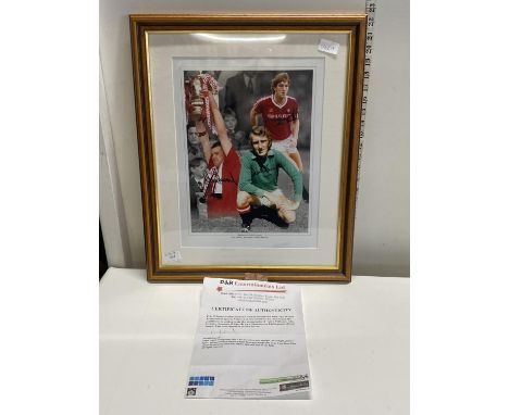 A signed Manchester United print 55x46cm, shipping unavailable 