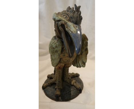 Ceramic grotesque bird decanter by Cobridge Stoneware - Approx H: 24cm