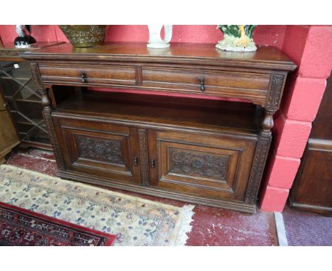 Carved oak serving buffet