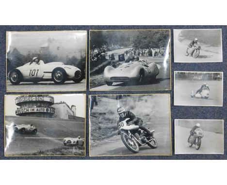 Kurt WAGNER (XX). 7 Fotographien.Bis 29 cm x 39 cm. Automobil Rennsport. Auch Formel 2. DDR und Avus Berlin. Und Motorrad Ren