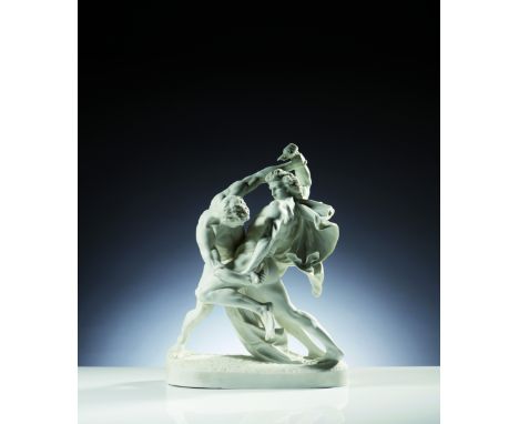 "The Knife Wrestlers"Biscuit porcelain sculptureSweden, 19th century (minor faults)32x22x10 cm 