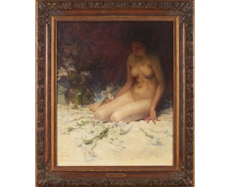 A nude female figureOil on canvasSigned(minor restoration)109x87 cm 