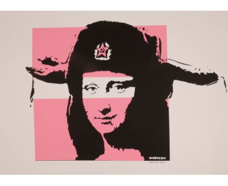 * AFTER BANKSY (B. 1974) 'Comrade Mona Lisa' 2018, serigraph screenprint, with original Banksy stamped tube and exhibition ba