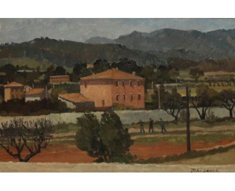  *JOHN LEECH (B. 1928) 'View of Tonbridge, Kent' Landscape with houses, signed lower right, titled in pencil to the vrame ver