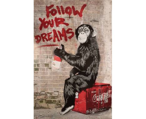 * MR BRAINWASH (B. 1966) 'Follow Your Dreams signed in plate, offset lithograph, 80cm x 53.5cm (unframed). Thierry Guetta aka