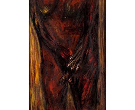 Pedro Cabrita Reis (b. 1956)"O que trazia o corpo"Acrylic enamel on cardboardSigned and dated 84 on the reverseWith the inscr