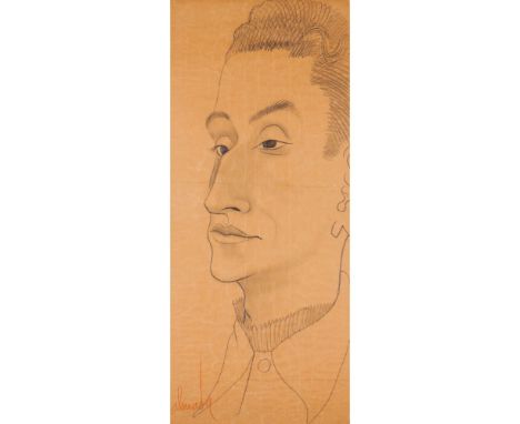 Almada Negreiros (1893-1970)Portrait of José Pacheco VasconcelosGraphite, crayon and collage on paper Signed twice and dated 