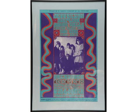 Bill Graham Presents, Jefferson Airplane / Junior Wells, December 16, 17 & 18, 1966 at Fillmore Auditorium, artwork by Wes Wi