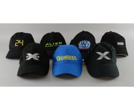 ¹ 7 promotional baseball caps for movies including Star Wars, X-Men, The Lord Of The Rings & others (7)