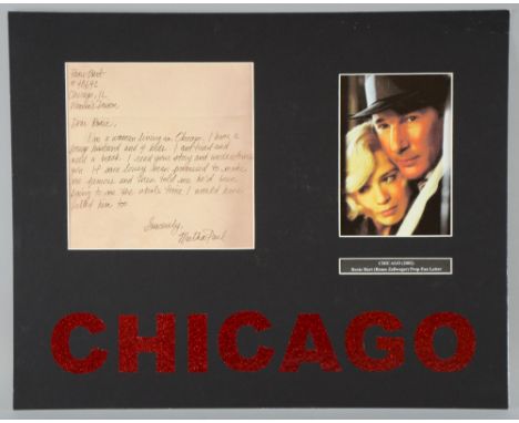 Chicago (2002) a prop fan letter addressed to Roxie Hart, mounted Provenance: Purchased from Premiere Props who were official