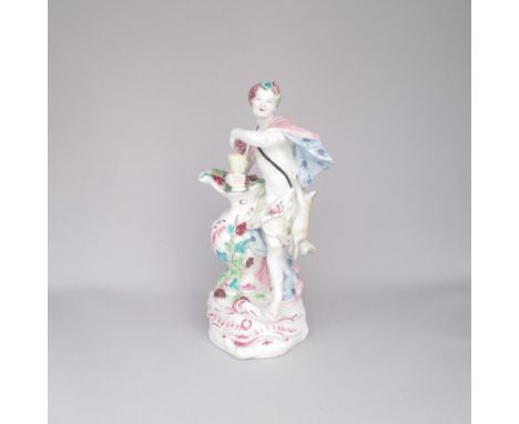 A Bow porcelain figure of Bacchus the Roman God of wine making, agriculture and fertility,  Date: Circa 1755Size: 25.5 cm hig